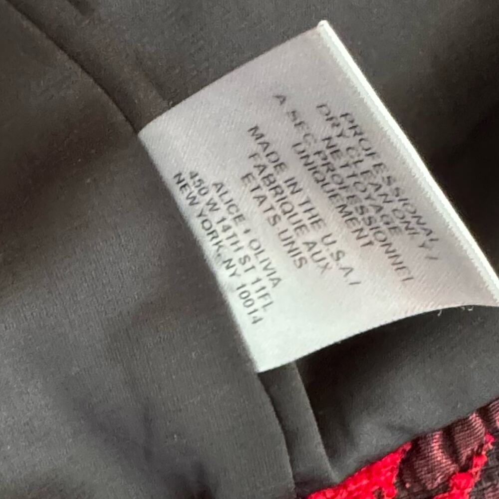 Alice + Olivia Joella blazer short length long sleeve red and black size small - Picture 3 of 9